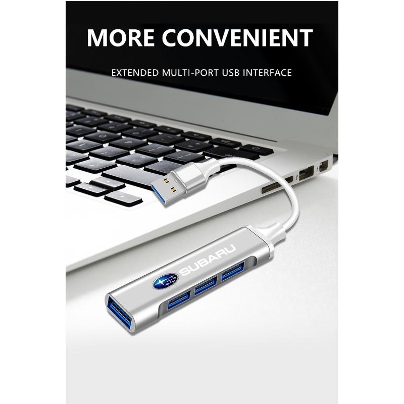 4 Ports USB 3.0 HUB TYPE-C Multi High Data Transmission Car Adapter For Subaru Outback Impreza Forester Levorg XV STI Ascent Legacy