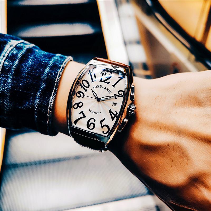 

Европейские и американские модные мужские механические часы с полым автоматическим механизмом, мужские механические часы