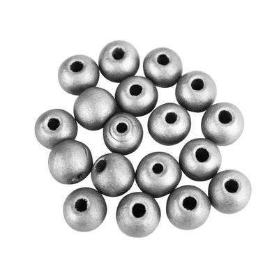 MégaCréa DIY - Silver Wooden Bead 1.2 Cm 170 Pieces