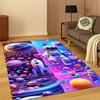 Astronauts In Outer Space Galaxy Cartoon Carpet Rug for Living Room Sofa Home Bedroom Doormat Decor,Playroom Non-slip Area Rug