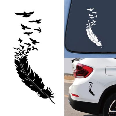 Vtipné samolepky na auto Módní peříčko Pták Dekorace Stylové boční dveře Okno auta Auto Moto Vodotěsná vinylová samolepka