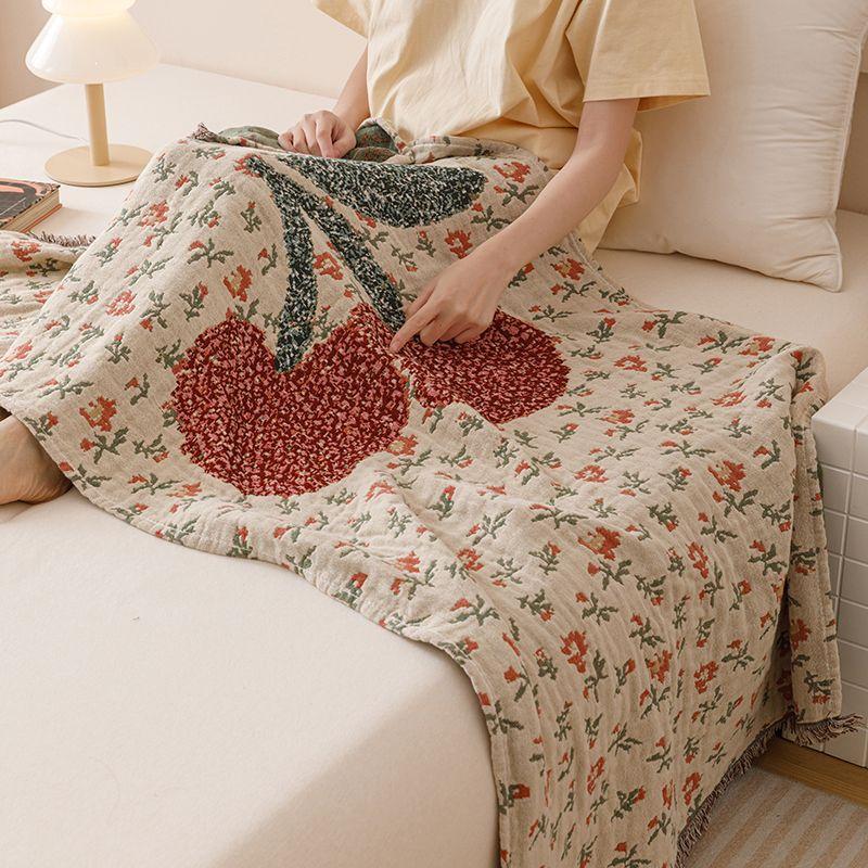 Cartoon Pure Cotton Bath Towel Breathable Skin-friendly Lightweight Summer Blanket 80x160cm Shawl Travel Blanket