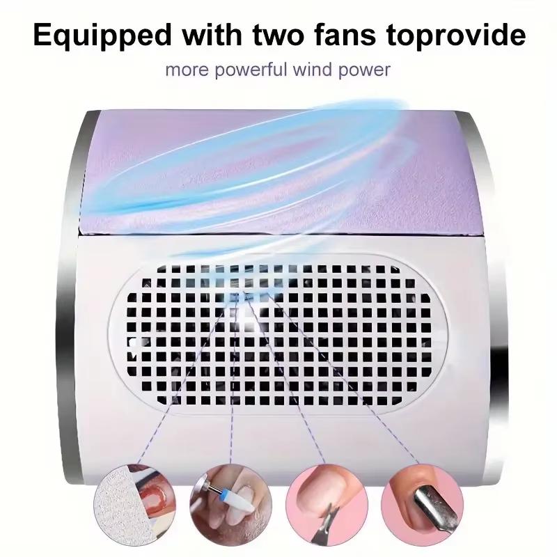 Professional Nail Vacuum Cleaner Nail Salon Dust Mat Low Noise U-Shaped Nail Dust Collector Nail Supplies Plus 2 Dust Bags