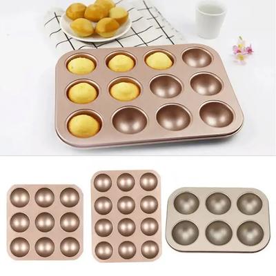 Non-stick Carbon Steel Cupcake Bread Moulds Baking Moulds Home Baking Muffin Pans Cake Tray Pans Baking Supplies Cookie Mold