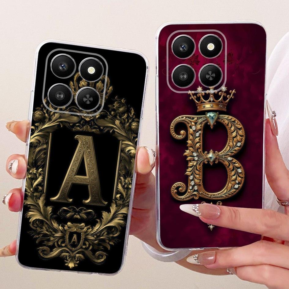 For Honor 400 Smart 5G Case LGN-NX1 Clear Luxury Crown Letter Soft Silicone Couple Phone Case For Honor X7D Coque Play 10T Funda