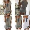 Elegante Blusa Casual para Mujer de Manga Corta Holgada con Detalle de Botón