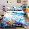 Rainbow Cat Artwork Decor Set Soft Comfortable Duvet Cover Bedding Set Included 1*Duvet Cover & 2*Pillowcases, Gift