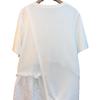Fashion Large Size Lace Splicing Irregular Blosue Women Short Sleeved T-shirt for Women Summer New Loose Top Sweet Casual O Neck Covers White Shirts