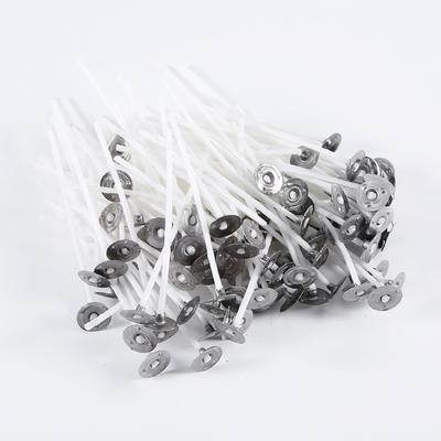 100 mèches de bougie de 8 cm, noyau en coton, accessoire de fabrication de bougies avec support