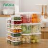 FaSoLa Transparent Refrigerator Storage Box with Lid