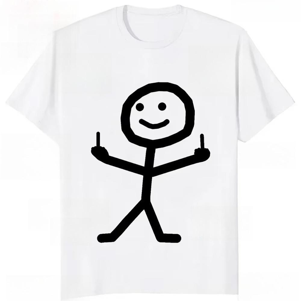 Middle Finger Funny Maniac Man T Shirt Loose Casual Fashion T-shirt Hipster Streetwear Comfort Clothing