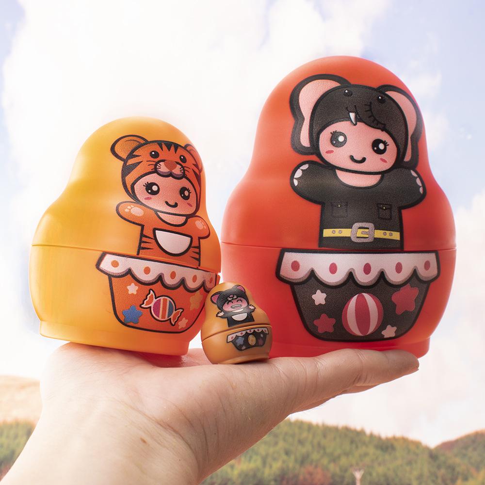 Children's Educational Stacking Toy with Cartoon Animal Patterns - 6 & 8 Layer Options