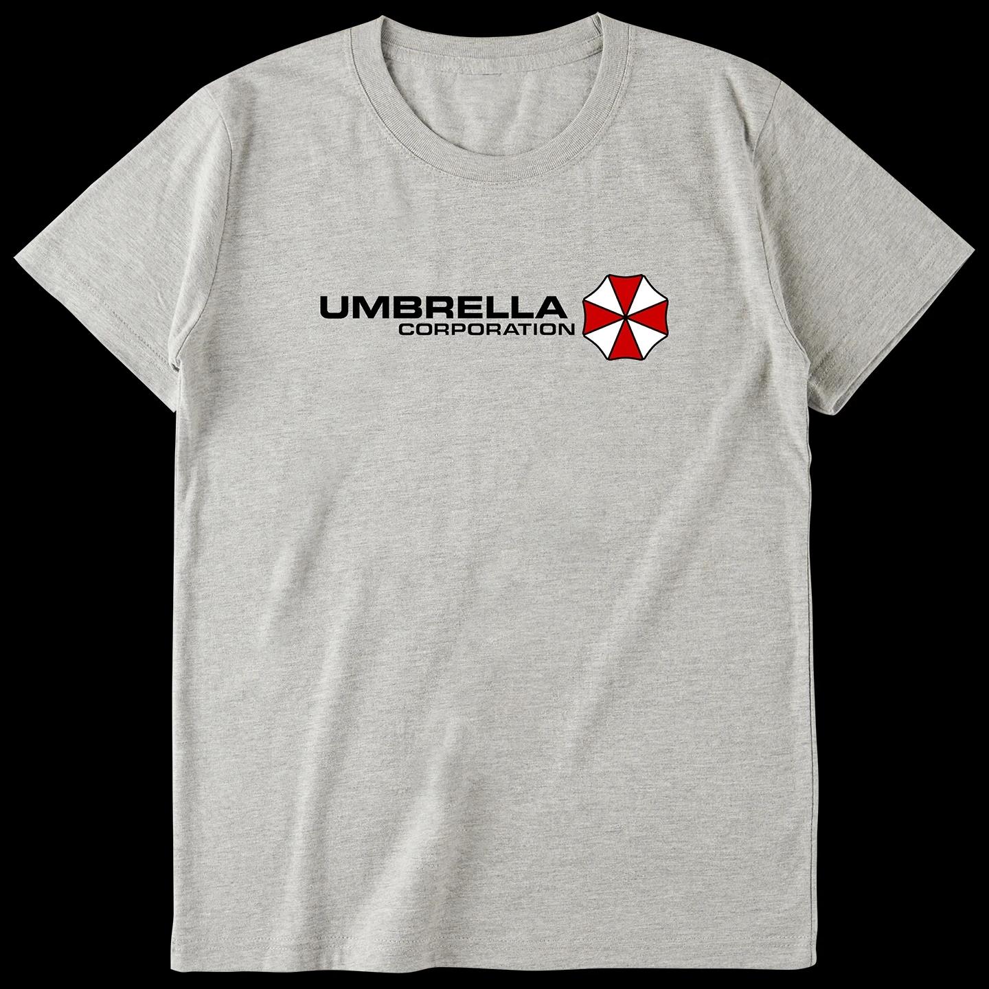 Летняя мужская новая футболка с принтом логотипа Resident Evil Umbrella Company, с короткими рукавами, из высококачественного чистого хлопка S