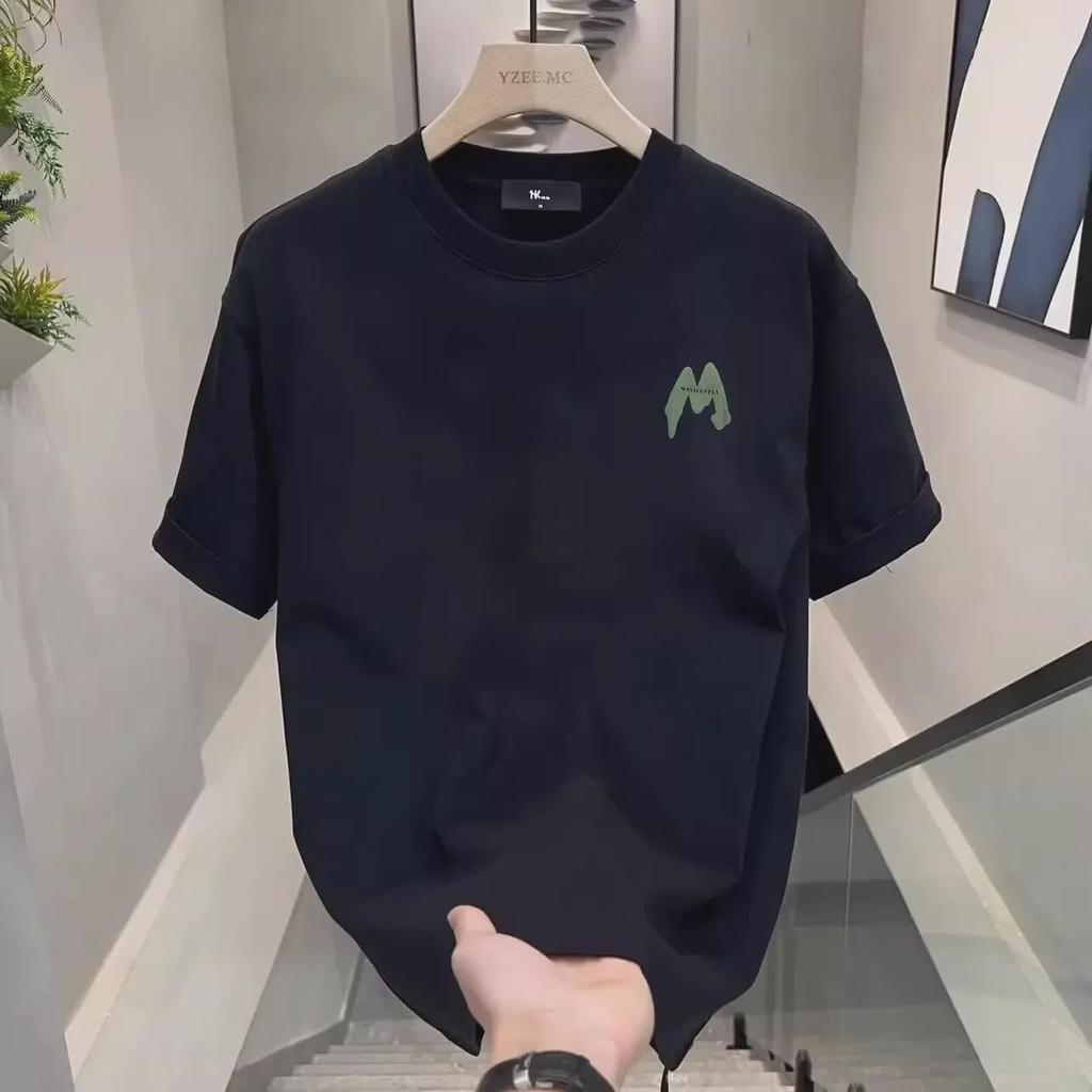 2024 Trendy Men's High-End Cotton Short-Sleeve T-Shirt: Casual, Loose, and Versatile Design