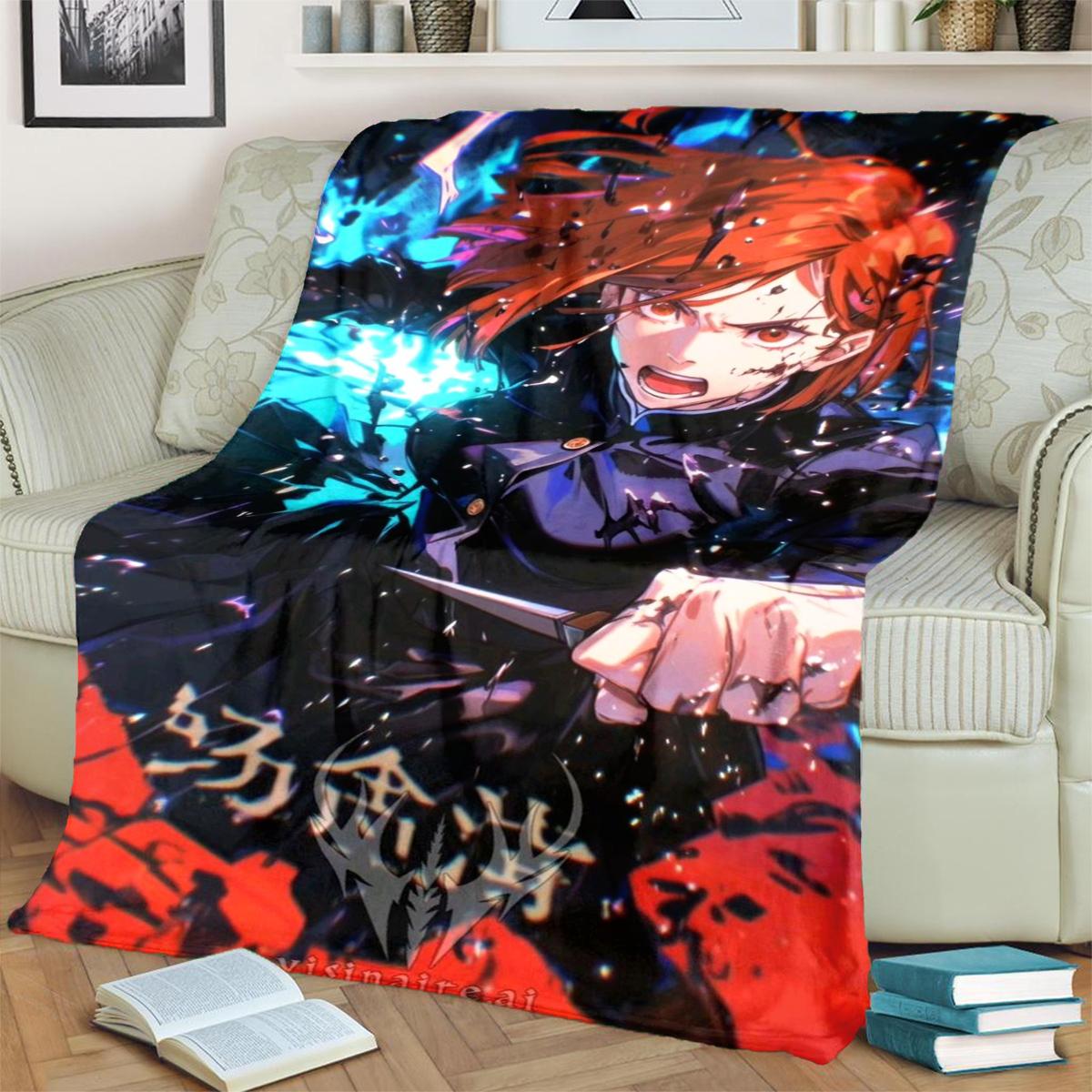

Soft Comfortable Jujutsu Kaisen Blanket Flannel Warm for Bedrooms, Sofas, Beds, Chairs, Picnics, Travel 75x90cm