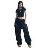 Women's Autumn Loose Fit Spicy Black Sweatpants - Cuffed Wide Leg Jazz Dance Pants