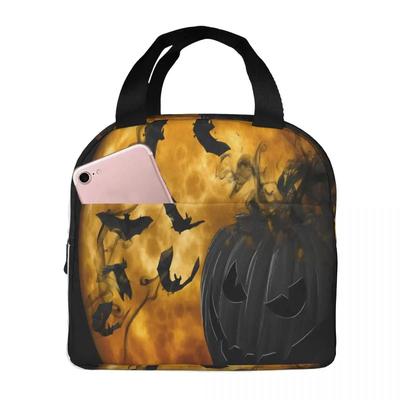 Mystische Kürbis-Lunchbox für dunkle Nächte, Fledermäuse, Tiere, Kinder, tragbare Lunchbox aus Aluminiumfolie