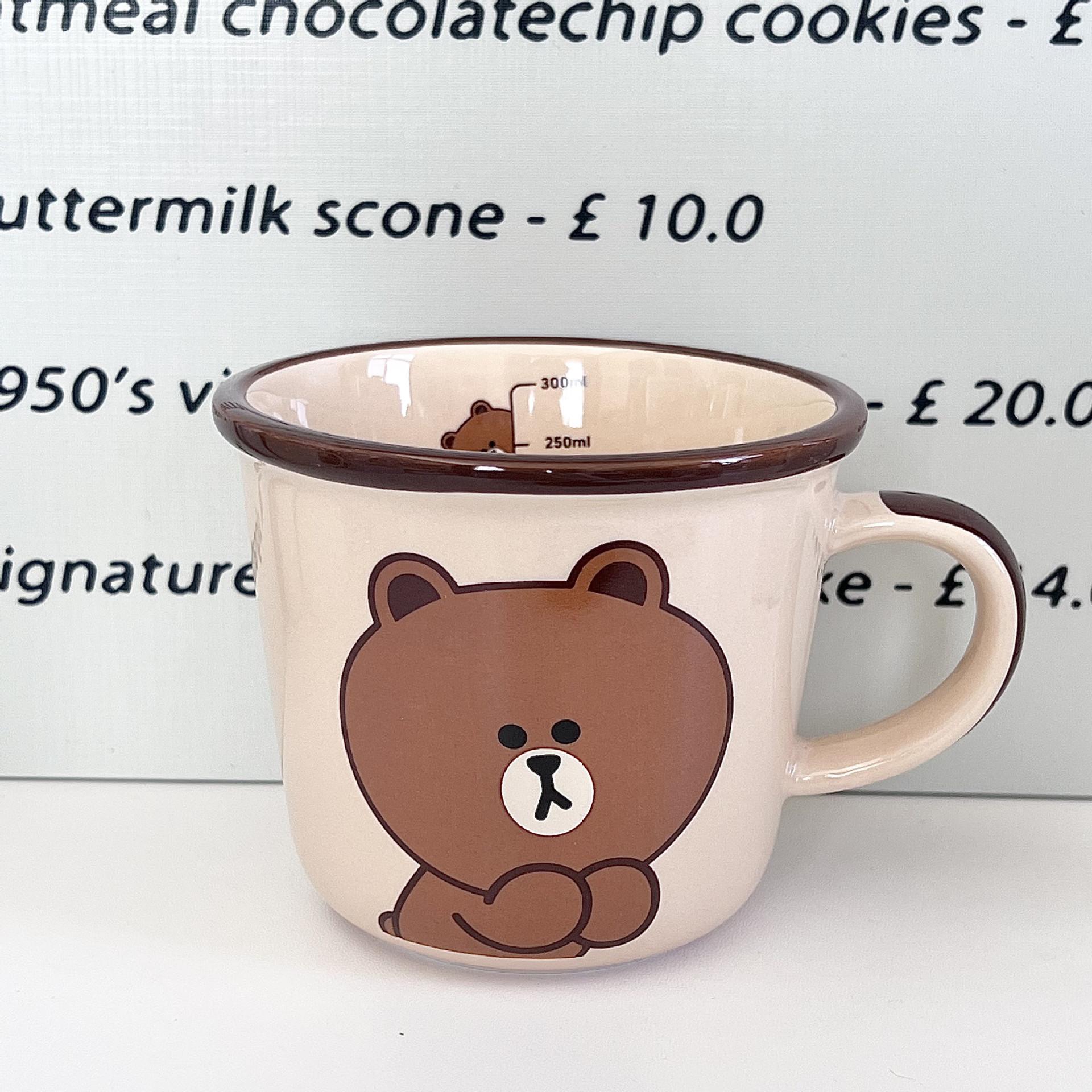 

Cute Koni Rabbit Water Cup Brown Bear Ceramic Mug with Lid Spoon Girls Birthday Gift Box 301-400ml