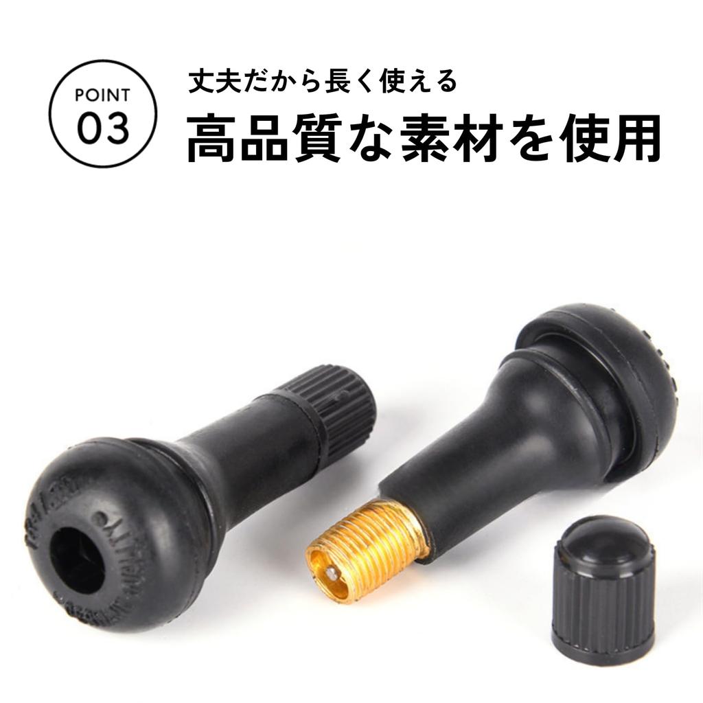 DIZLAS Air Valve, Tire Valve, Tubeless Tire Rubber with Valve Core (TR413, 20 Pieces)