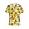 Tropical 3D Printed Pineapple T-Shirt Boys Summer Hawaiian Fruit Pattern T-Shirt Vacation Beach Short Sleeve