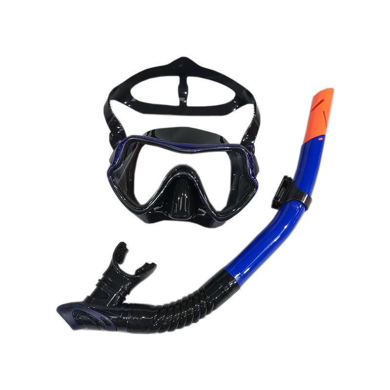 Silikon Anti-Beschlag Tauchmaske & Semi-Dry Schnorchel Set mit großem Rahmen für Männer & Frauen