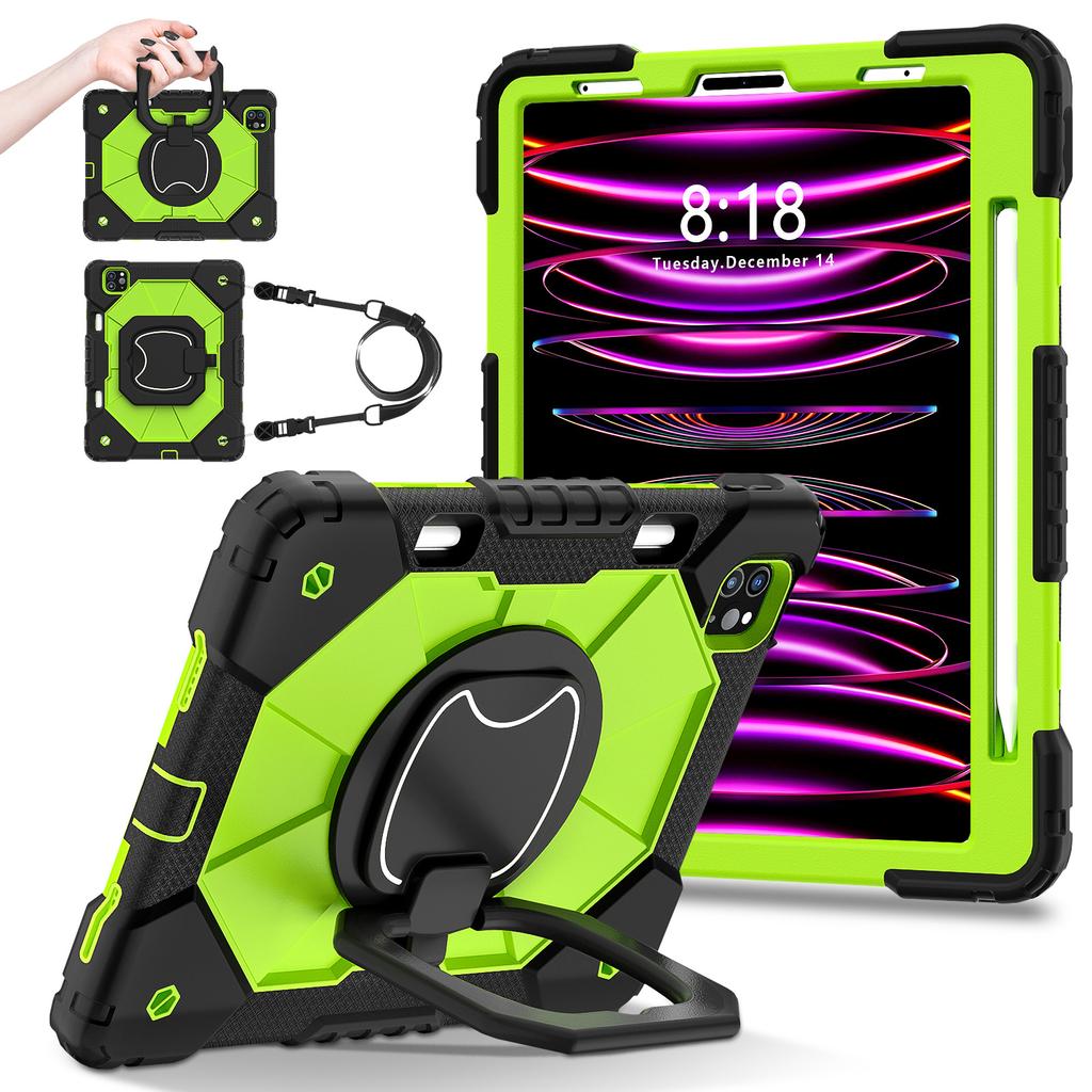 306 ° turntable suitable for iPad protective case, universal silicone stand, anti drop handheld flat shell with pen slot