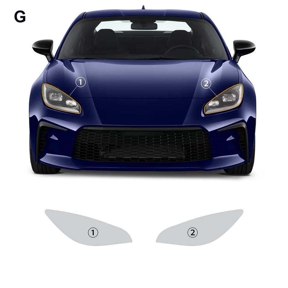 TPU Headlight Protective Film for Toyota GR86 2021-2023 Clear & Smoked Anti-Scratch Transparent / Headlight Film чёрный