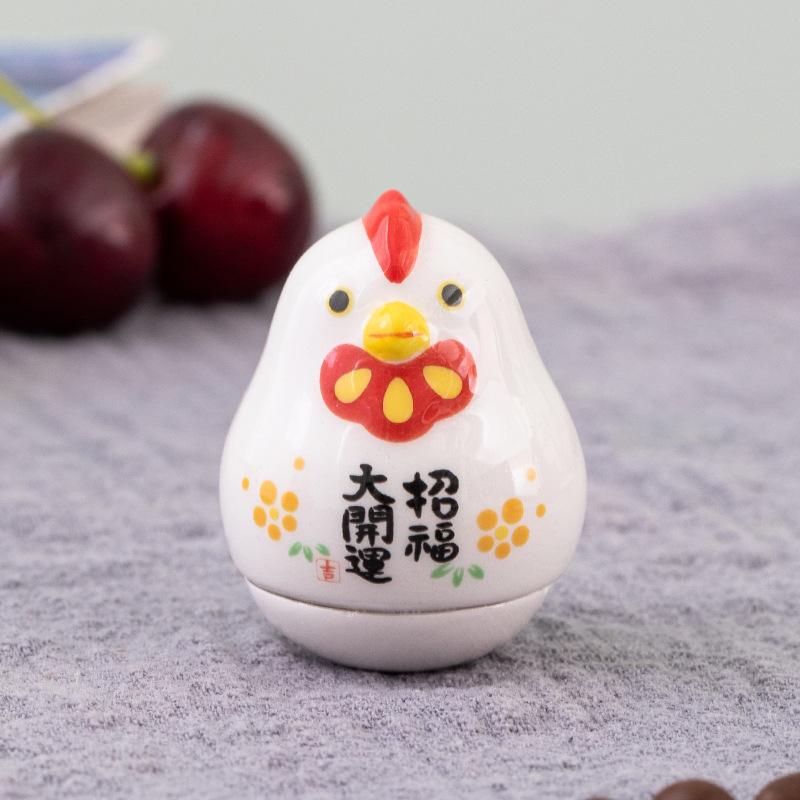 Ceramic Maneki Neko Home Decor Lucky Cat Tumbler Feng Shui Ceramic Fortune Cat Statue Room Decor Accessories Office Decoration