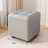 Rubber Wood Low Stool Minimalist Padded Ottoman for Living Room Coffee Table Compact Shoe Changing Bench for Entryway Use