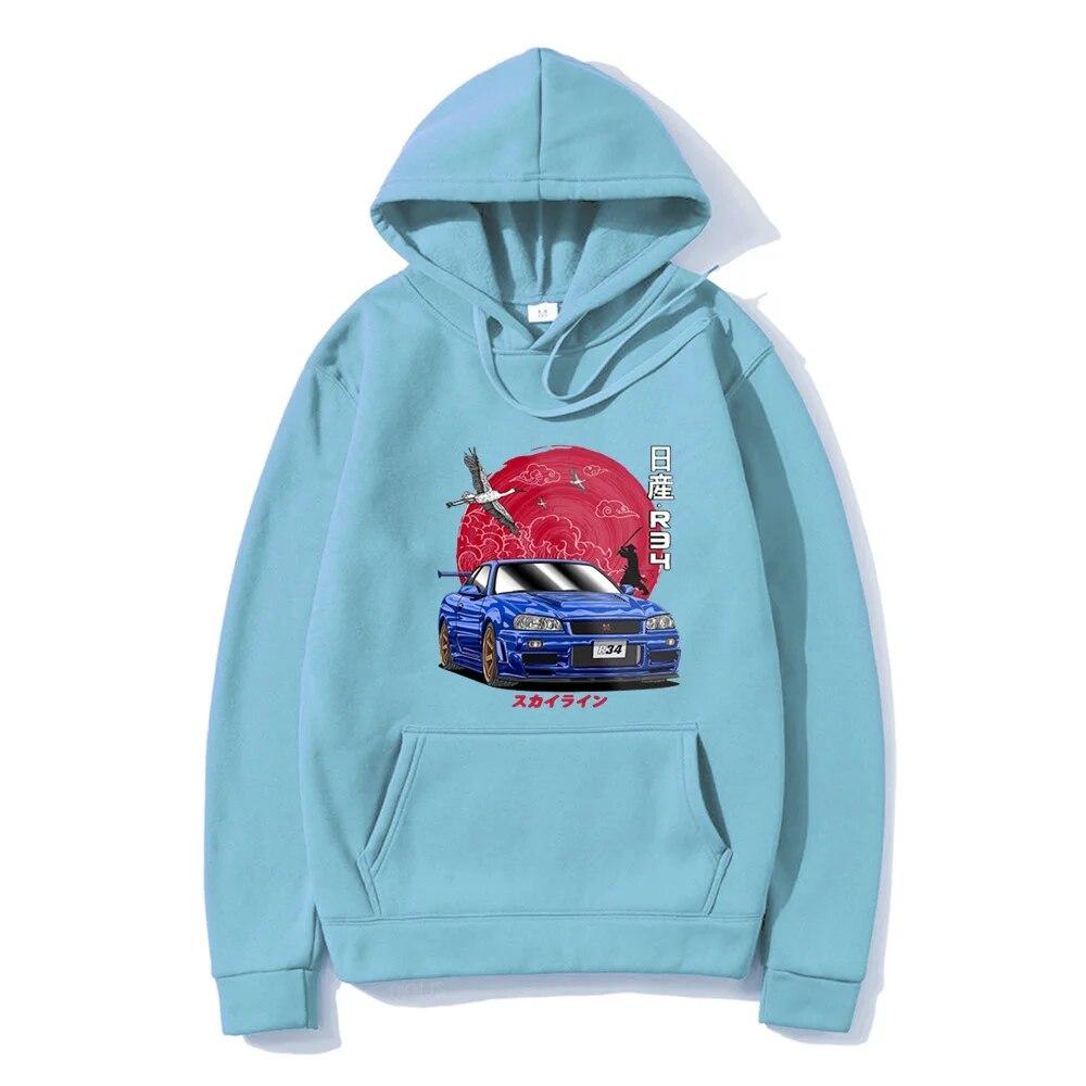 

Толстовка с капюшоном в стиле аниме Initial D, толстовки унисекс для автомобиля JDM, японская уличная одежда, повседневные топы с длинными рукавами, большая толстовка с капюшоном, ткань в японском стиле 2XL