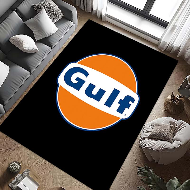 Tappeto con logo Gulf per soggiorno e camera da letto, tappetini per pavimenti, tappetino da bagno artistico, alla moda