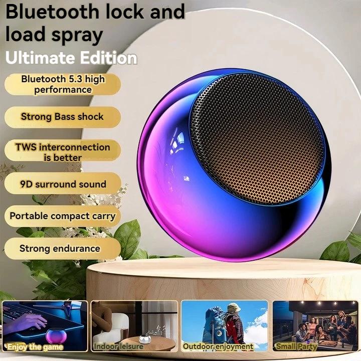 Přenosný bezdrátový Bluetooth reproduktor Nový kovově šedý těžký subwoofer Venkovní mini Bluetooth malý reproduktor pro domácí kancelář