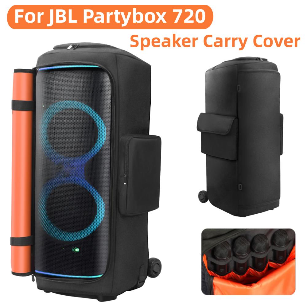 New Double-Sided Speaker Storage Bag for JBL Party Box 720 Dust Case with Mic Pocket Padded Wear-Resist Speaker Protective Cover