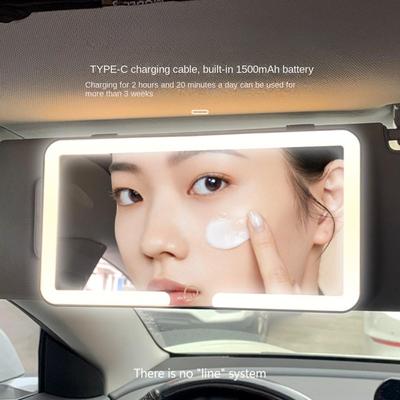 Auto LED Schminkspiegel mit Touch-Steuerung 3 Helligkeitsstufen HD-Bildschirm für Make-up und Hautpflege 24,5 cm Auto Sonnenblende Spiegel