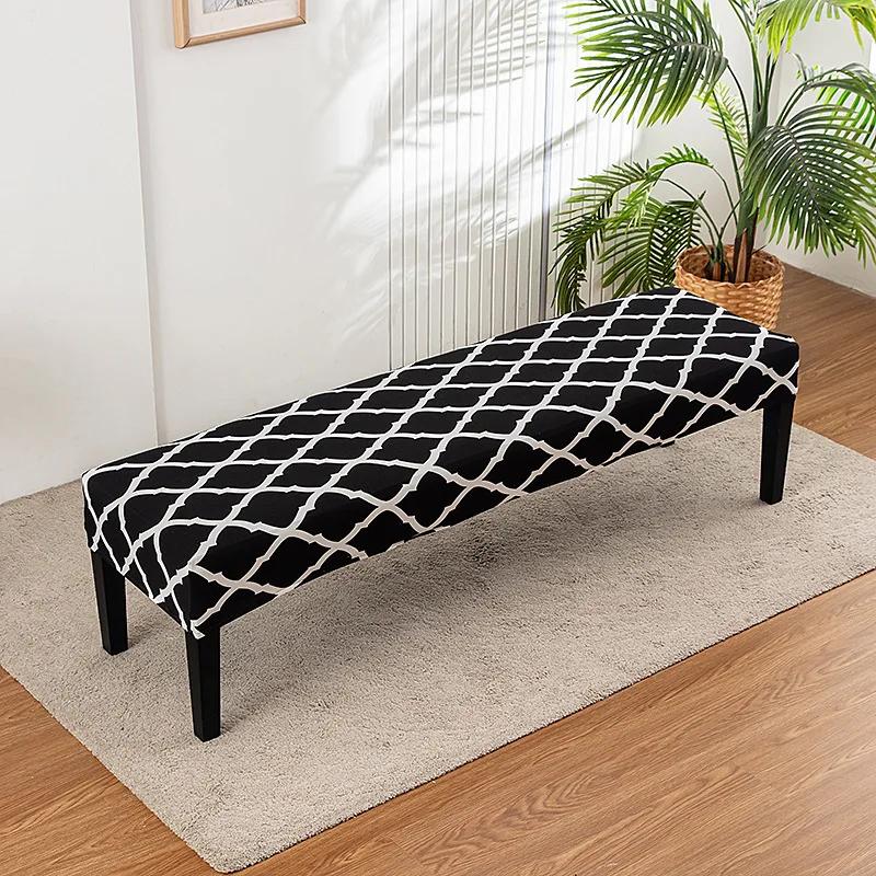Stretch Piano Stool Covers Floral Printed Long Bench Cover Anti-dirty Ottoman Protector Dining Chair Slipcover Living Room