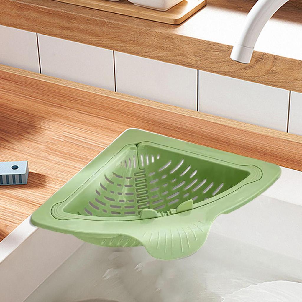 Magnetic Drainage & Filter Basket Sink Drain Basket Magnetic Sponge Holder Anti-Clog Corner Sink Strainer Kitchen Food Catcher