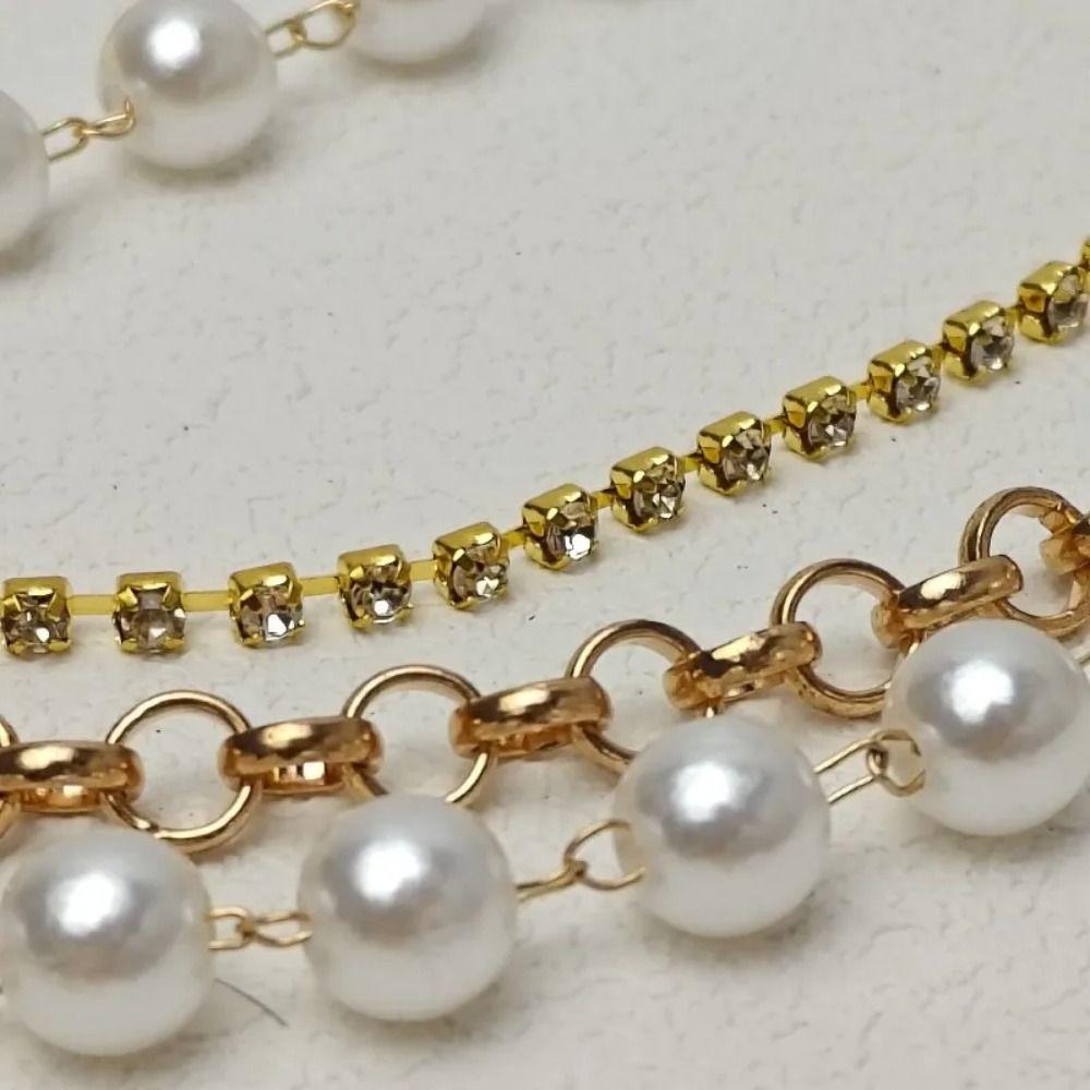 Rhinestone Waist Chain Vintage Body Chain Fashion Pearl Waistband Belly Chain