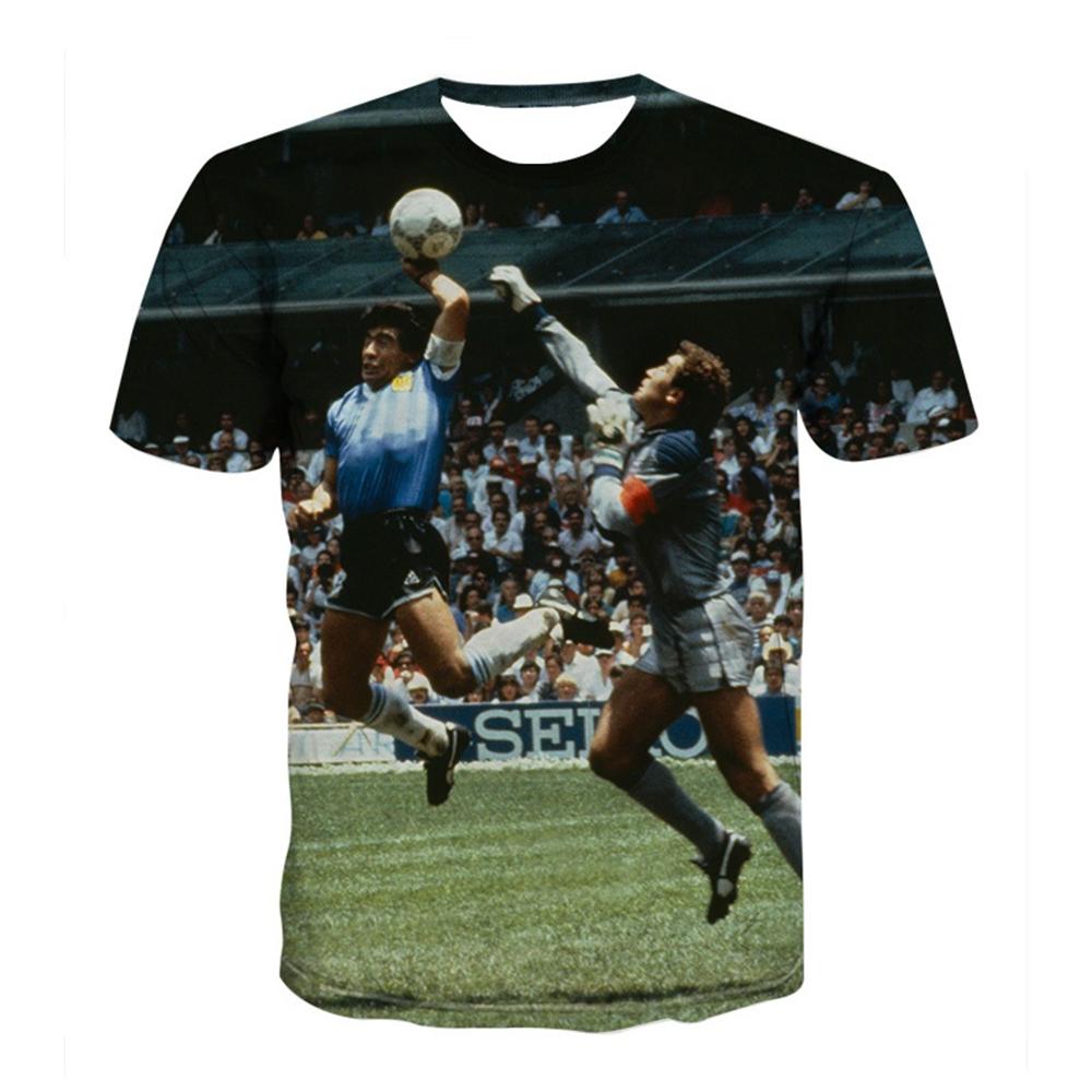 Summer  Fashionable Football Star Creative 3D Printing Support Football Fan Personalized Casual T-shirt