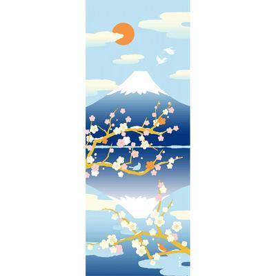 Hamamonyo Picture Tenugui Fuji Blue (hand Towel) - Upside-Down Mt. -