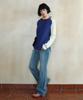 Siyajyu Sikn2176 Waffle Raglan Color Block Knit_Mix Blue