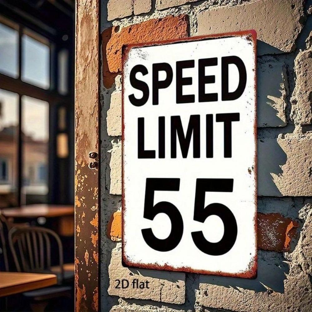 Vintage Metal Speed Limit 55 Sign Retro Wall Decor
