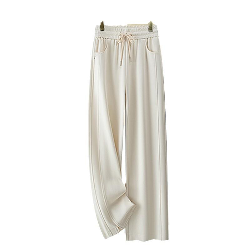 Women's Autumn/Winter 2024 Thick Elastic Waist Wide-Leg Pants