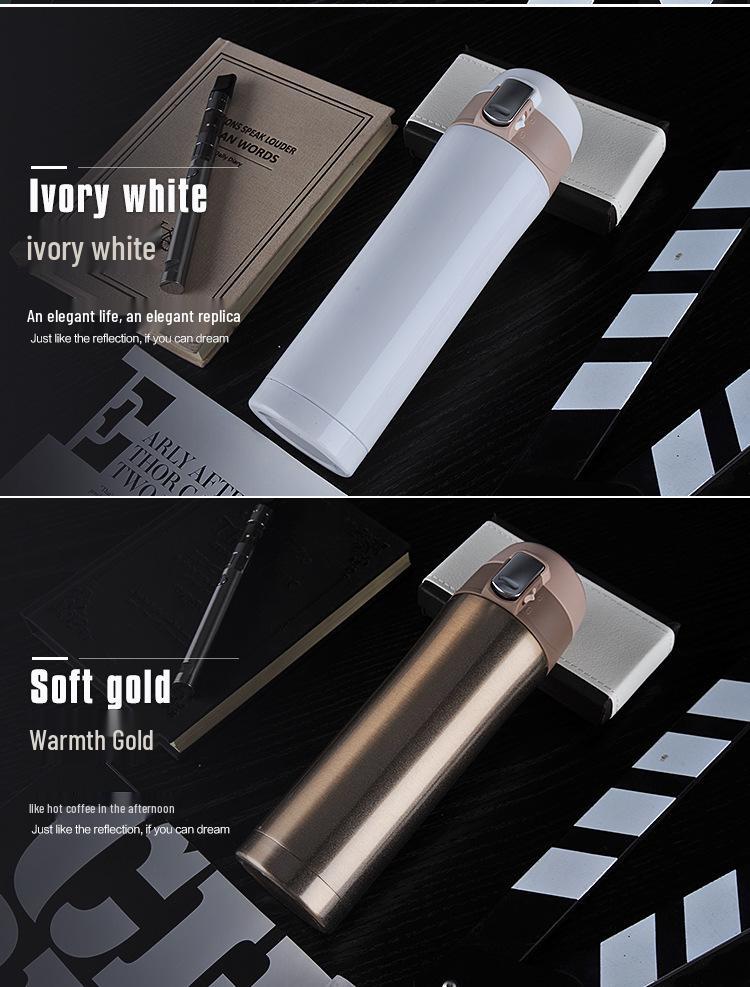 Copo Térmico de Aço Inoxidável com Abertura de um Clique - Presente da Loja 4S