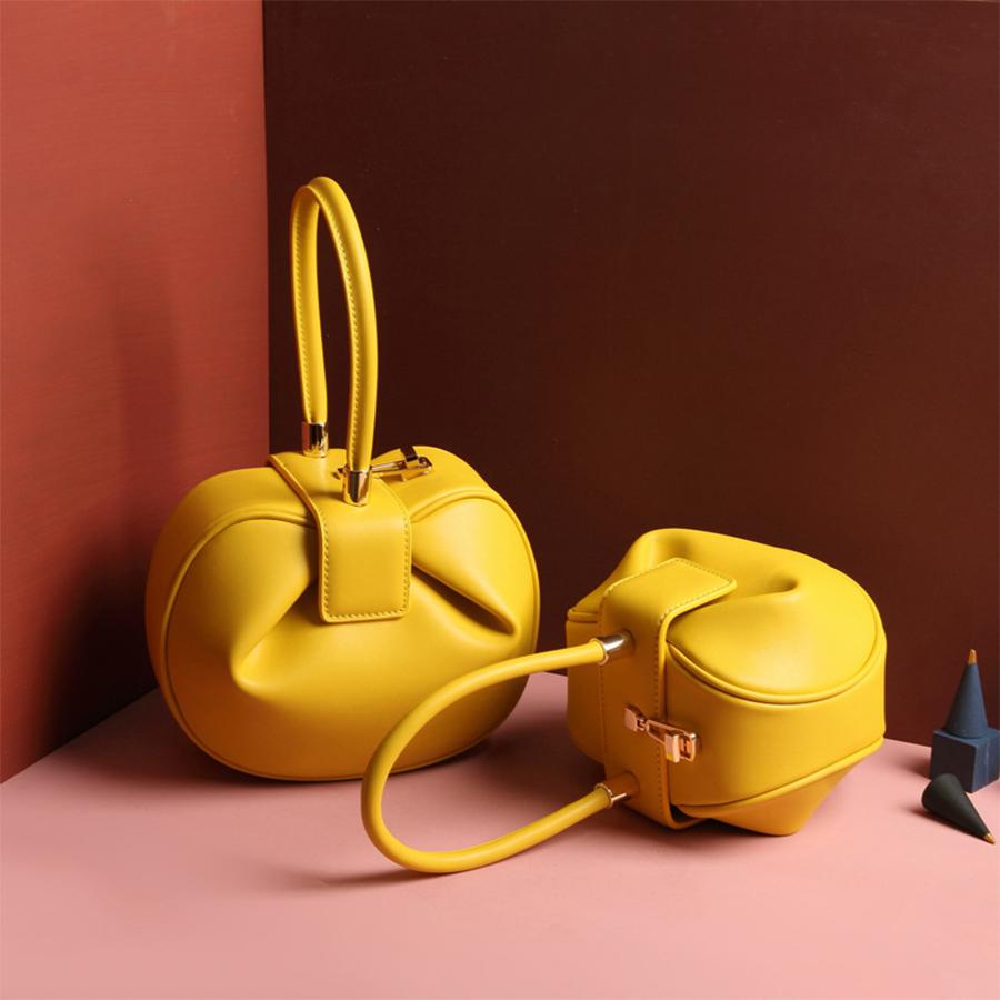Luxury Genuine Leather Top-handle Women Handbags Designer Hobos Dumpling Ladies Shoulder Bags Luxury Phe Purses Small Tote Sac