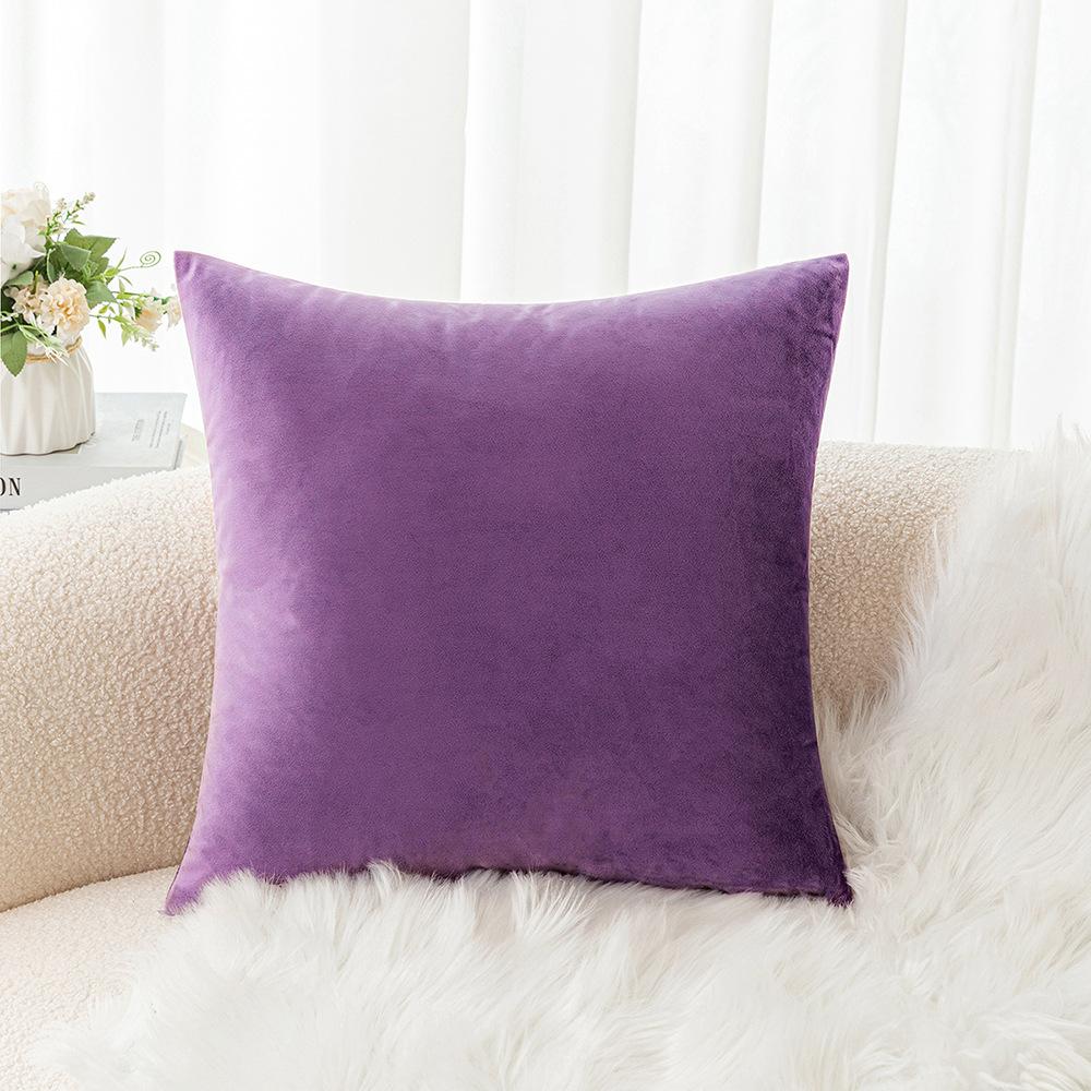 Velvet Pillow Sofa Cushion Solid Color Bedside Backrest Home Fabric Living Room Plush Pillow Ins Style