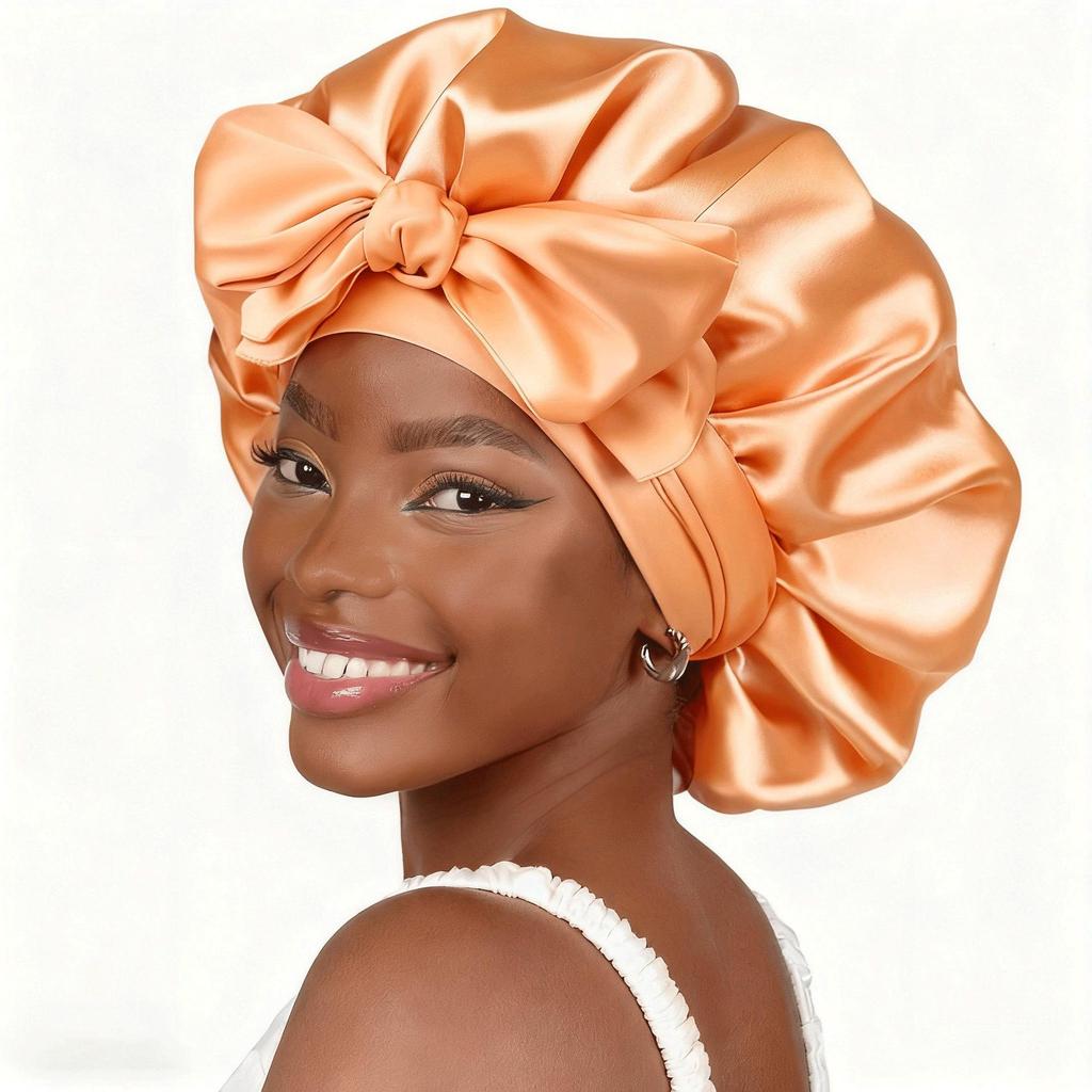 Wide Brim Satin Sleep Cap - Elastic Hair Protection for Women: Headscarf, Bath Cap, Hot Selling