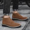 Fashion Western Boots Men Retro Suede Leather Flats Classics Men's Chelsea Boots Fashion Platform Shoes Formal Footwear