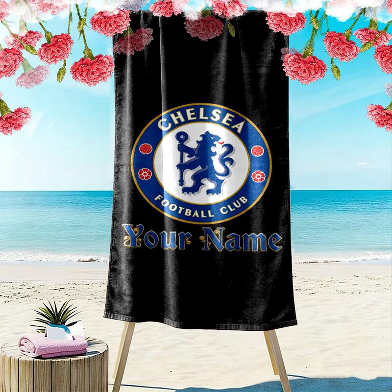 Chelsea F Custom Name Print Beach Towel, Large Soft Quick Dry Towel for Beach Camping Swimming