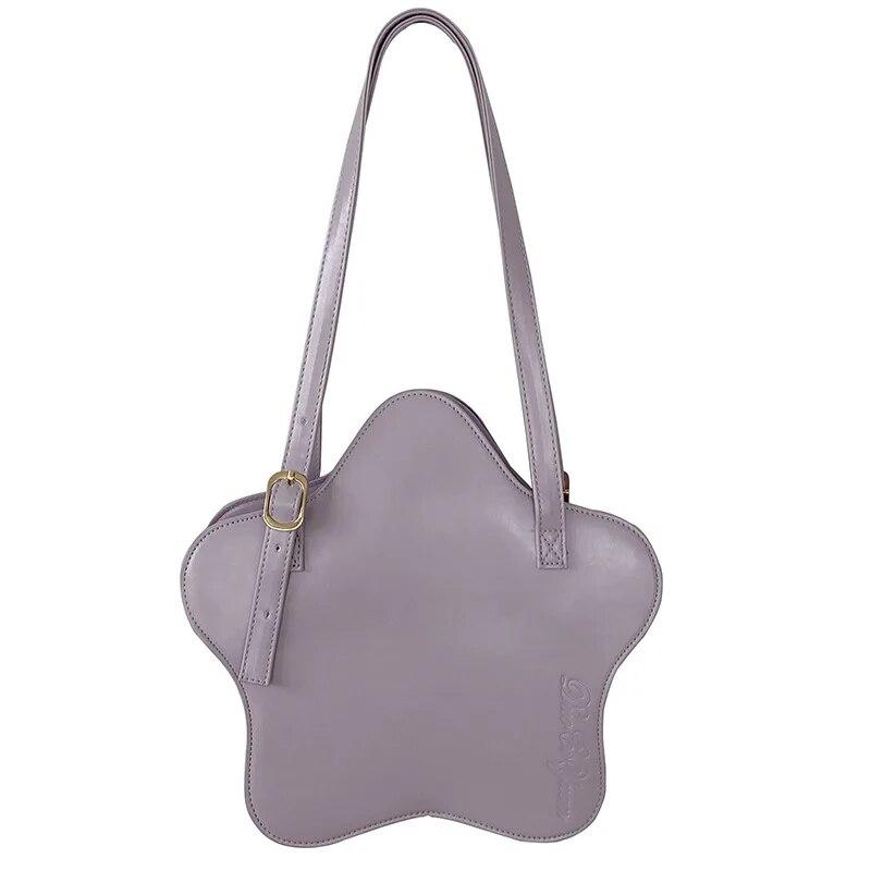 

Звездно-желтая сумка Y2k, женская сумка в стиле Харадзюку из искусственной кожи, шикарная однотонная сумка на плечо Jk, женская милая мини-сумка в стиле Лолиты в стиле ретро, ​​эстетичная фиолетовый