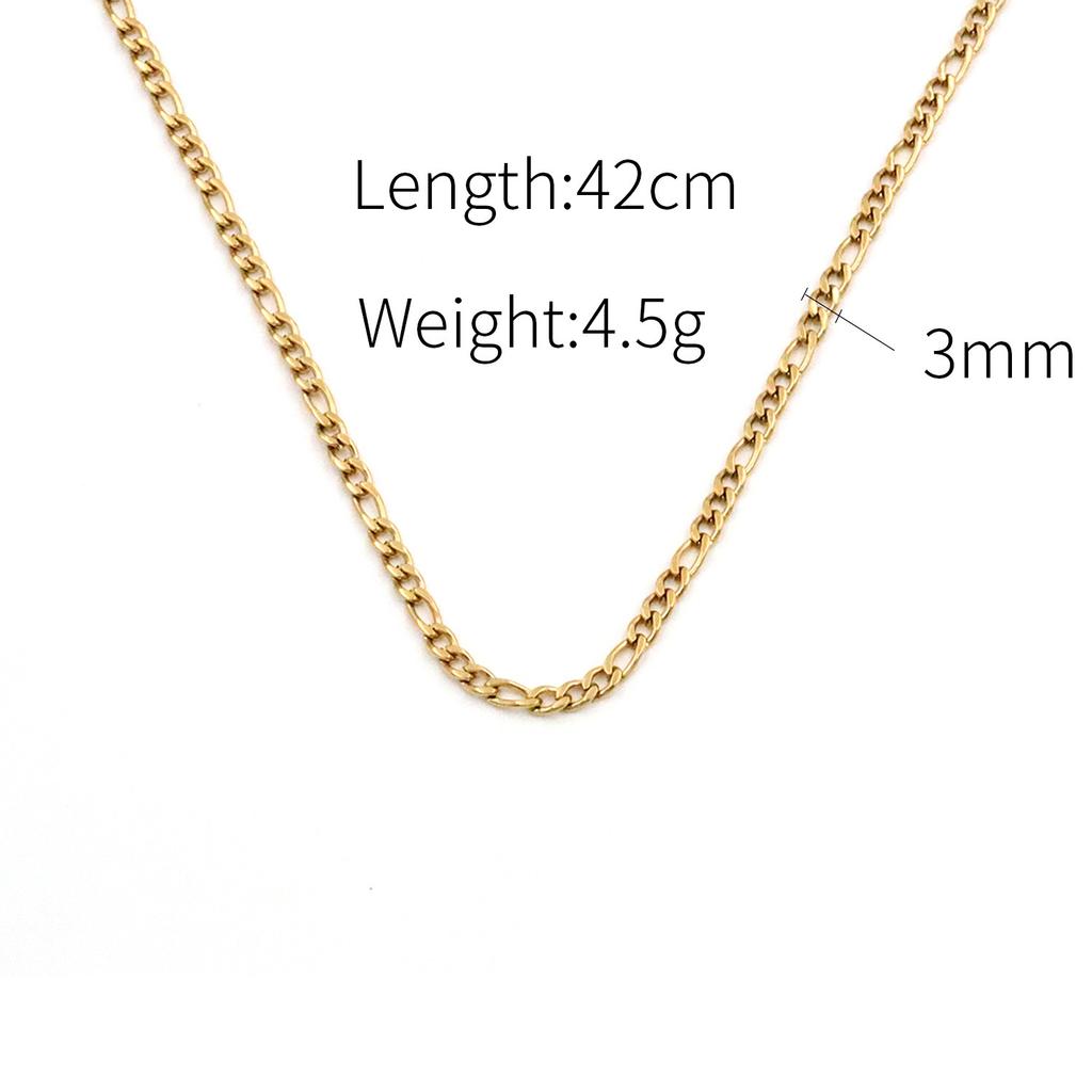 Wind Three Layers Stacked With Titanium Steel Necklace Women'S 18K Gold High-End Necklace Jewelry